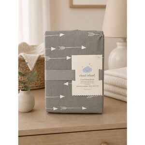 Cloud Island Gray Crib Fitted Sheet